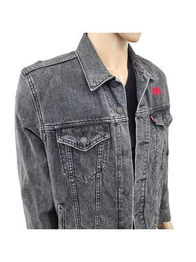 88Rising Higher Brothers Black Levis Jean Jacket, Men's Medium